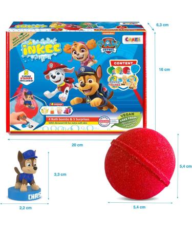 INKEE Gift Set - Box of 4 Bath Bombs for Children with Almond Oil - Contains 5 Different Figures to Collect - Bath Balls for Kids with Surprise - Buy Online on GoSupps.com