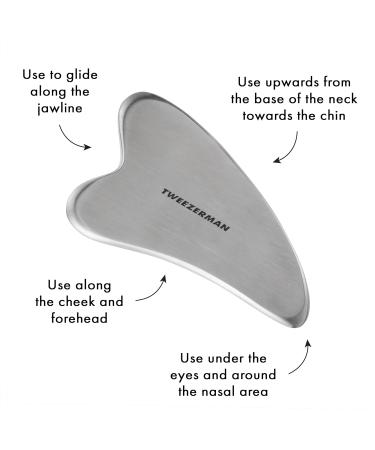 Buy Tweezerman Stainless Steel Gua Sha | Premium Facial Tool for Improved Skin Health - Fast International Shipping - Buy Online on GoSupps.com