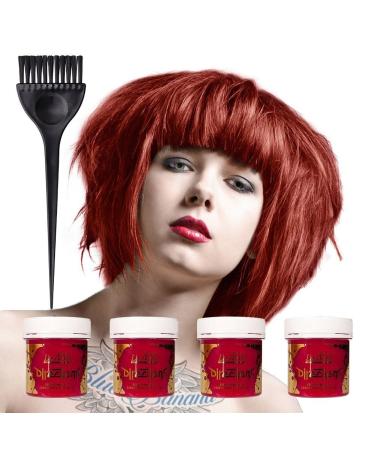 Set of 4: Directions (hair colour) comb tint - colour cream 88 ml Directions Poppy Red