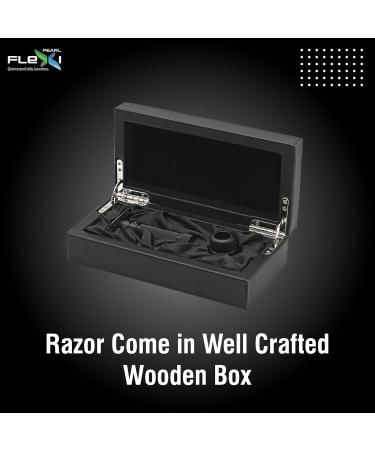 Pearl Flexi Adjustable Safety Razor V12 | Eco-Friendly Double Edge Razor for Men | Reusable Brass Shaving Razor - Perfect Father's Day Gift - Buy Online on GoSupps.com