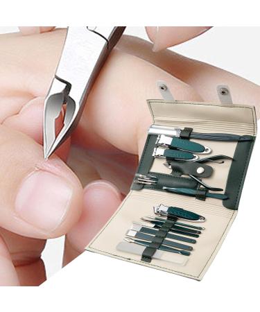 Nail Clipper Set | Fingernail Clipper and Nail Cutter Kit Nail Grooming Kit Professional Manicure and Pedicure Kit Toenail Clippers Set for Toe Nails Dark Green - Buy Online on GoSupps.com
