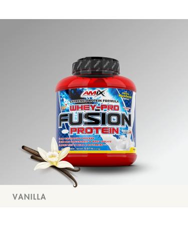 Amix Whey Protein Pure Fusion - Ultra Filtered Whey Concentrate & Isolate with L-Glutamine - 5.1 lb Vanilla for Muscle Mass Increase - International Shipping Available - Buy Online on GoSupps.com