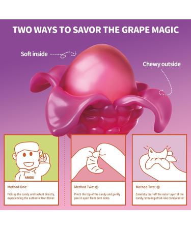 Amos 4D Peelable Gummy Grape Peelerz Gummy Grape Peeling Candy Resealable 6oz Bag Double the Amount of 3oz bags! - Buy Online on GoSupps.com