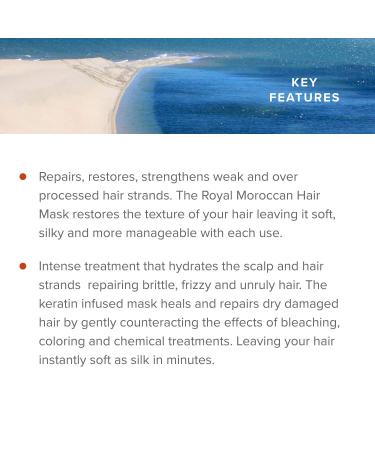 Royal Moroccan Formula Hair Mask Treatment for Dry & Colored Hair - Hydrating 250ml with Moroccan Argan Oil - Ideal for Color Treated & Frizzy Hair - Buy Online on GoSupps.com