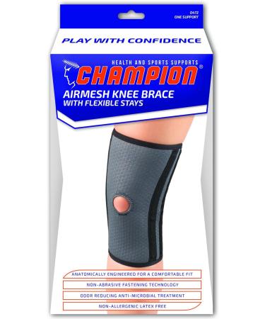 Buy Champion Knee Brace - Medium Flex Stays Open Patella Airmesh Fabric | International Shipping Available - Buy Online on GoSupps.com