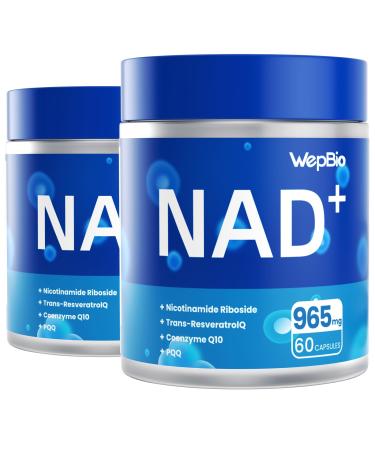WepBio Upgraded NAD Supplement Liposomal Nicotinamide Riboside(NR 500mg) with CoQ10 PQQ and Resveratrol for Women and Men Supports Cellular Energy Vitality & Healthy Aging - 120 Capsules