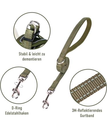 UVTQSSP Dog Harness for Small Dogs - Padded Puppy Harness with Leash in Olive Green XS - Buy Online on GoSupps.com