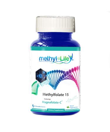 Methyl-Life Purest L-Methylfolate 15 mg Pharmaceutical Grade Professional Strength Active Folate - 3 Months Supply. Chewables. Non-GMO. Gluten Free Methylfolate