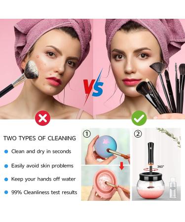 DOTSOG Electric Makeup Brush Cleaner & Dryer Set | Automatic Spinner Machine with 50ml Cleaning Soap & Silicone Bowl (Black) - Buy Online on GoSupps.com
