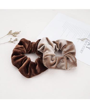 JOYOYO 6 Pcs Velvet Scrunchies for Women - Khaki Series Hair Scrunchies Set - Buy Online on GoSupps.com