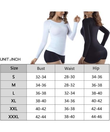+MD Bamboo Women's Slimming Thermal Undershirt - White | Large | Tummy, Waist, and Bust Shaping | Long Sleeve Round Neck - Buy Online on GoSupps.com