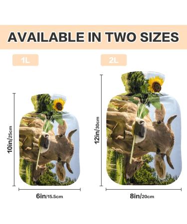 Buy Cow and Sunflower Hot Water Bottle 1L - Pain Relief & Heat Therapy | International Shipping Available - Buy Online on GoSupps.com