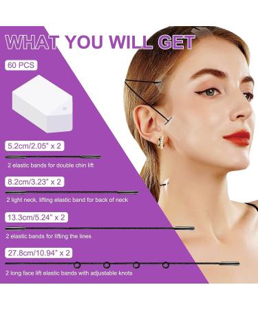 Mcukv Face Tape Lifting - 60pcs Invisible Facelift Tape with 8 Adjustable Bands | Instant Neck and Facial Lifting for Wrinkles, Double Chin, and Saggy Skin | Waterproof - Buy Online on GoSupps.com