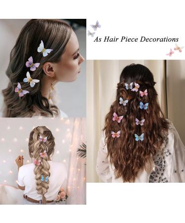 20 PCS Butterfly Hair Clips Set - Small Y2K Accessories for Thick Hair - Cute Glitter Butterflies in Pink, Purple, White - Kawaii Hair Accessory - Buy Online on GoSupps.com