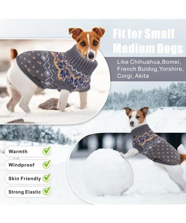Buy Idepet Winter Dog Sweater | Warm Pullover for Small & Medium Dogs & Cats - Stylish Pet Clothing in Gray - Buy Online on GoSupps.com