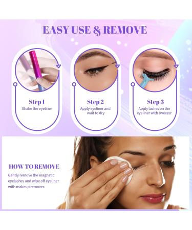 14 Pairs Magnetic Eyelashes & Eyeliner Kit | Long-lasting No Glue Reusable Natural Look with Tweezers - 17 Piece Set - Buy Online on GoSupps.com