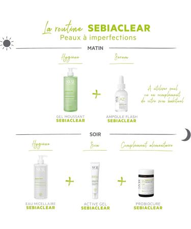 SVR - Sebiaclear Probiocure - Anti-Blemish* - For Acne-prone Skin (Black Spots Enlarged Pores Shine) - Gluten Free - 30 Capsules - Buy Online on GoSupps.com