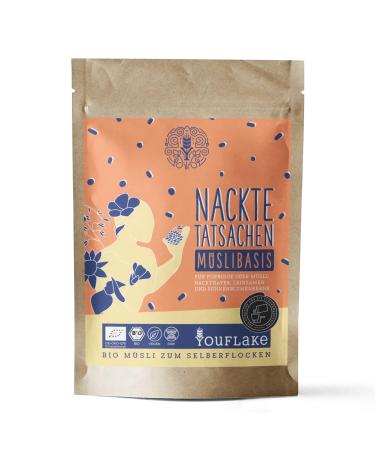 YouFlake YouFlake Muesli Base (organic) Naked Oats | Muesli for pressing flakes | Naked oats sunflower seeds and flax seeds | 500 g
