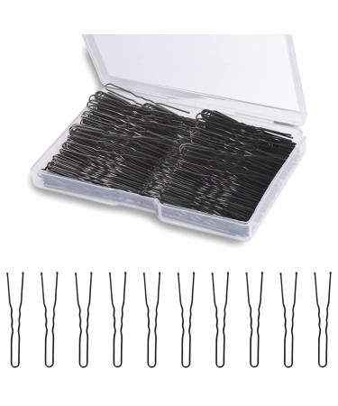 YUNAI 3''/7cm Black Waved Hair Pins with Box  300Pcs Bobby Pins  U Shape Hair Clips  Hair Crips for Women and Girls and Hairdressing