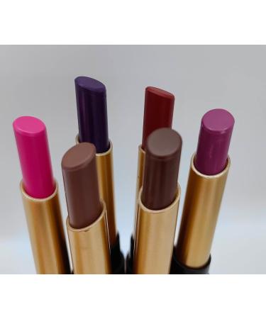 6pcs Matte Lipstick & Lip Liner Set - Long Lasting Waterproof Nude & Dark Brown - 24 Hour Moisturizing Lip Makeup Kit - Buy Online on GoSupps.com