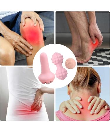 Granvoo Massage Ball Set - Hedgehog Duoball & Handheld Fascia Roller | Effective Muscle Tension & Pain Relief | Trigger Point Massager - Pink - Buy Online on GoSupps.com