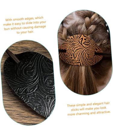 FRCOLOR Womens Hair Clips Hairpin stick ponytail holder barrettes for women bun holder clips for girls clips simple stick Miss Classical leather Hair Stick Pin - Buy Online on GoSupps.com
