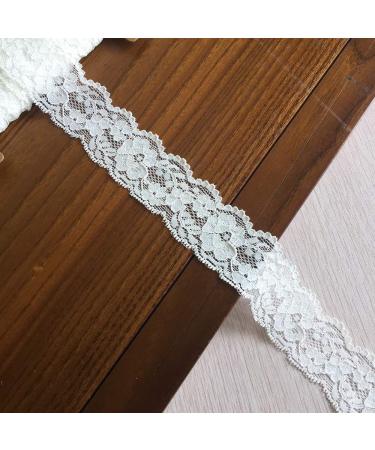 Lace Realm 1-1.5 Inch Wide Embroidery Floral Lace Elastic Trim Fabric - 4 Colors - DIY Craft Supply - 9 Assorted Patterns - 1 Yard Each - 5802 - Buy Online on GoSupps.com