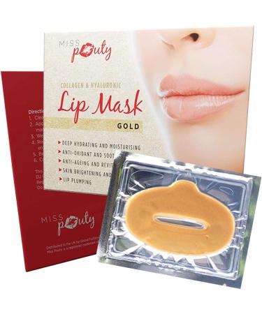 Gold Lip Mask x10 Collagen Hyaluronic Plumping Moisturising Soothing - Buy Online on GoSupps.com