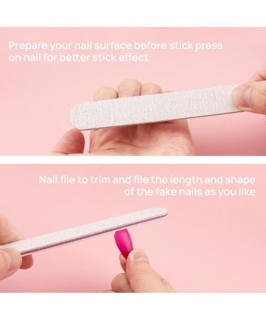 Justotry 576 Pieces Gel Almond Glitter Press On Nails Set with Glue - Short Colourful Artificial Nails for a Glossy Finish - Includes Nail File and Jelly Oval Fingernails - 24S03 - Buy Online on GoSupps.com