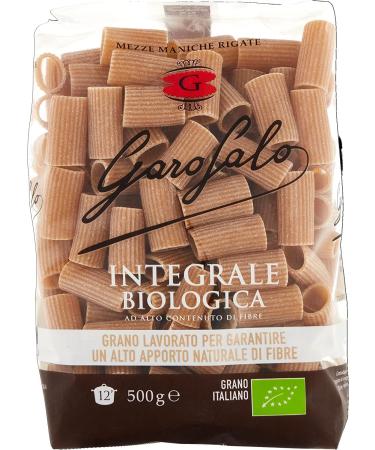 Italian Gourmet E.R. Garofalo Wholemeal Pasta Mezze maniche rigate Pack of 10 organic products 500g + Gourmet Italian Polpa 400g