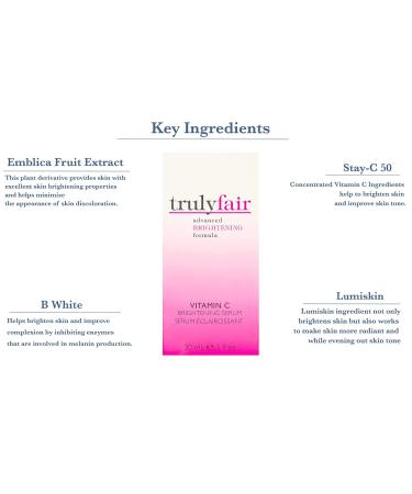 Truly Fair Face Brightening Kit Vitamin C Serum 1 oz & 7% Glycolic Acid Concentrated Cream 1.7 oz - Skincare Kit- Anti-Aging - Moisturizing formula - Paraben-free - For women - Buy Online on GoSupps.com