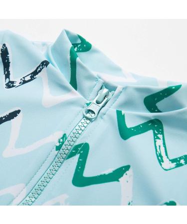 BONVERANO Toddler Boys Swimsuit | UPF 50+ Sun Protection | Short-Sleeve Zipper One Piece Swimwear | 2-3 Years Wave - Buy Online on GoSupps.com