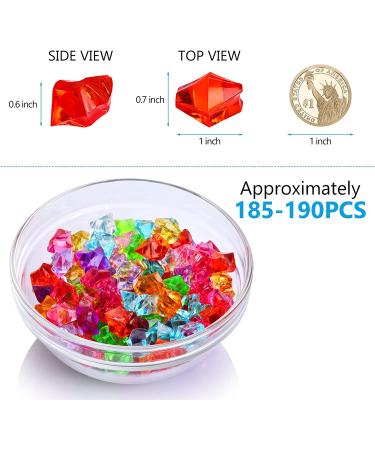 Premium Multicolored Fake Crushed Ice Rock Gems - 180-190pcs | Acrylic Ice Crystals for Kids Toy, Wedding Decor, Crafts - Buy Online on GoSupps.com