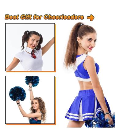 Sureio 100 Pieces Cheer Bracelets & Hair Ties - Pom Pom Design - Bulk Ponytail Holder & Wristbands - Cheerleading Gifts for Women/Girls (Black) - Buy Online on GoSupps.com