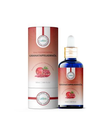 Lebbio Pomegranate Kernel Oil 50ml - 100% Pure Cold-Pressed - Natural Skin & Hair Care Oil - Combats Acne & Hair Loss - Improve Skin Appearance - Premium Natural Cosmetics - Buy Online on GoSupps.com