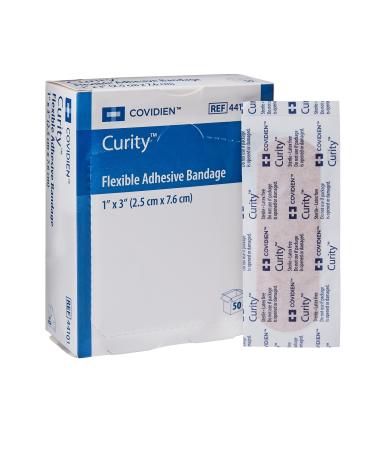 CURITY Flexible Fabric Band-Aid Type Bandage - 1 x 3 - Box
