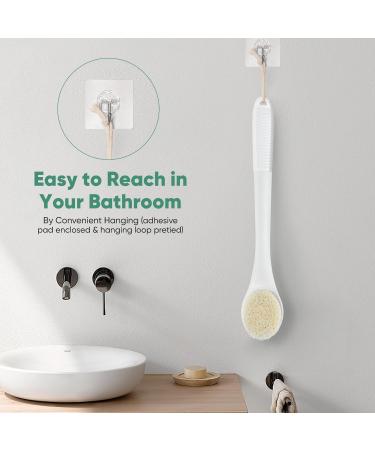 Back Brush for Showering - Long Handle Bath Brush for Seniors | White Shower Brush - Buy Online on GoSupps.com