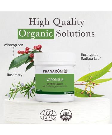 Pranarom USDA Certified Organic Vapor Rub (80ml) with Eucalyptus Rosemary & Thyme for Congestion and Sinus Support Relieve Cough & Congestion Petroleum Free Safe for Kids & Adults - Buy Online on GoSupps.com