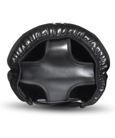 Sanjoin Safety Head Guard - One Size Fits All Ages | Closed Type Boxing Helmet for Sparring, MMA, Muay Thai | Black Head Protection - Buy Online on GoSupps.com