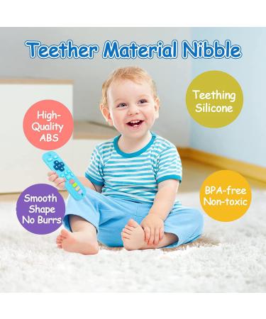 Baby Teething Toys 2-Pack for Babies 0-12 Months - Remote Control Teething Toys for Newborns - Gray + Blue - Buy Online on GoSupps.com