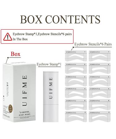 Waterproof Dark Brown Eyebrow Stamp Stencil Kit with 6 Reusable Brow Stencils - Buy Online on GoSupps.com