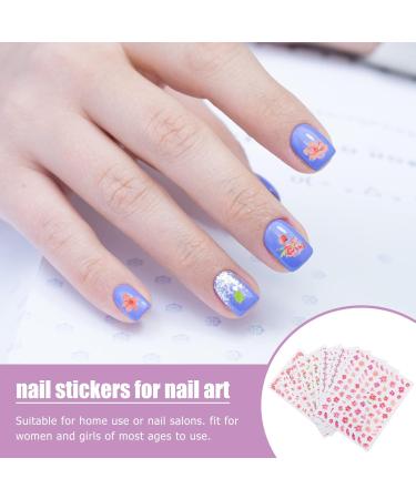 KALLORY Chinoiserie Decor 8 Sheets Nail Stickers Water Transfer Floral Nail Decals 3D Flower Nail Art Sheets for Girls Nail Embellishments - Buy Online on GoSupps.com