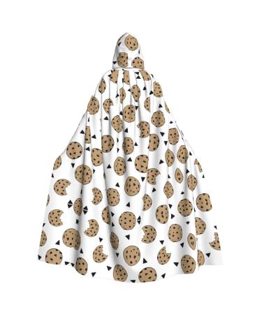 YYHHAOFA Halloween Adult Hooded Cloak - Cosplay Party Costume for Men and Women Cookies Food Chocolate Chip Biscuits Cookies Food Chocolate Chip Biscuits One size