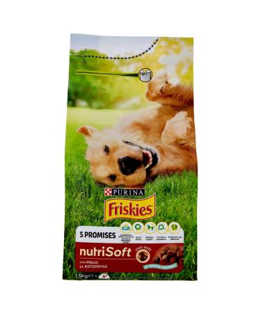 Friskies Nutrisoft Dry Dog Food, Chicken, 1.5 kg
