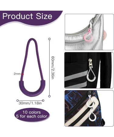 50 Zip Pendant Pulls - Nylon Anti-Slip Zipper Handles 10 Color Options for Backpacks & Sportswear - Buy Online on GoSupps.com