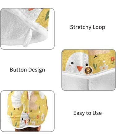 Cute Chick Yellow Hair Towel 2 Pack - Super Absorbent Quick Dry Hair Turbans for Women & Girls | Stylish & Functional Hair Drying Solution - Buy Online on GoSupps.com