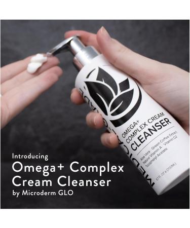 Microderm GLO Omega+ Complex Cream Facial Cleanser - Daily Face Wash & Makeup Remover for All Skin Types - Vegan & Paraben-Free - 6.7 Fl Oz - Buy Online on GoSupps.com