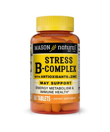 MASON NATURAL Stress B Complex with Antioxidants + Zinc 2 Month Supply Dual Action Formula Supports Immune Health 1 Pack