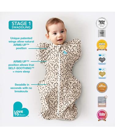 Love To Dream Swaddle UP - Ideal Fabric | Moderate Temperatures | Arms Up Position | Hip-Healthy | Twin Zipper | Easy Nappy Changes | Beige - Small (3.5-6kg) - Buy Online on GoSupps.com