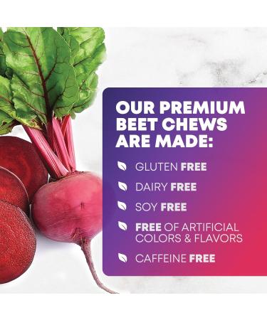 Beet Chews - Antioxidant-Rich Vegan Soft Chewables with Grape Seed Extract for Heart Health & Energy - Delicious Acai Berry Flavor - 60 Count - Buy Online on GoSupps.com
